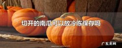 切开的南瓜可以放冷冻保存吗