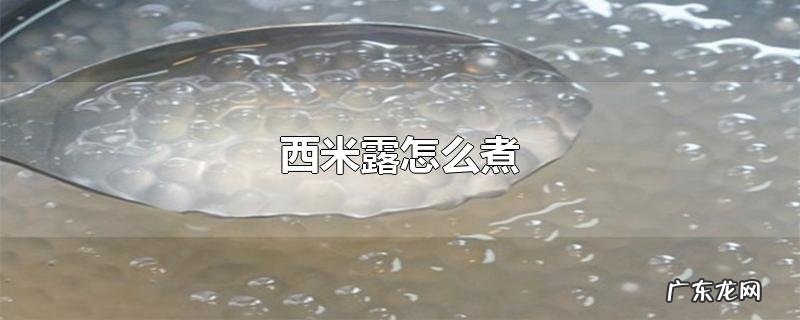 西米露怎么煮