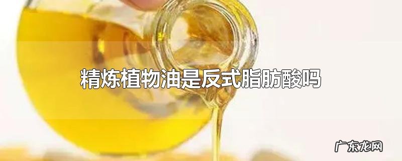 精炼植物油是反式脂肪酸吗
