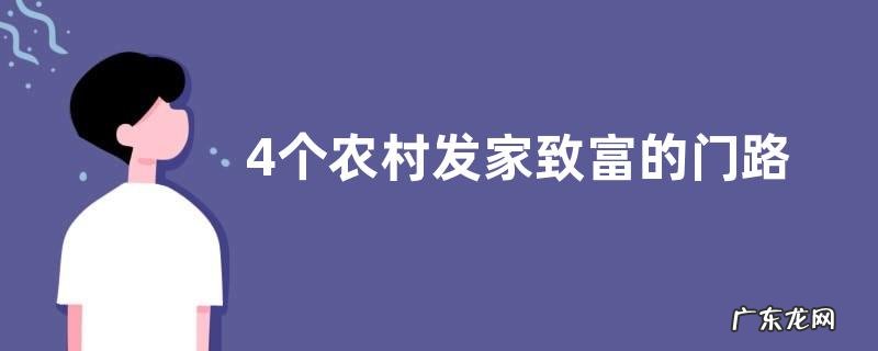 4个农村发家致富的门路