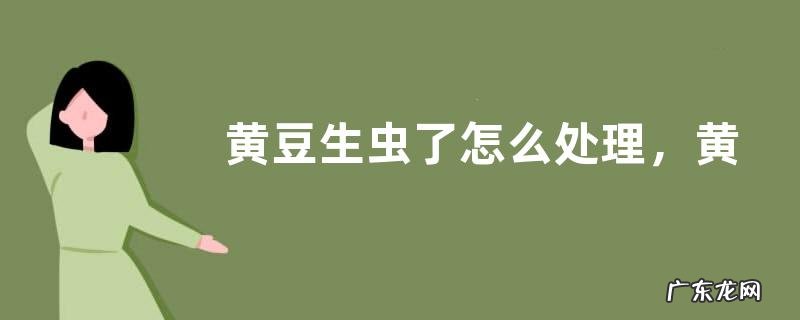 黄豆生虫了怎么处理,黄豆有什么营养价值