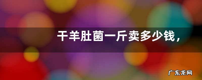 干羊肚菌一斤卖多少钱，用什么泡发方法才可以没有泥沙