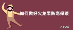 如何做好火龙果防寒保暖措施