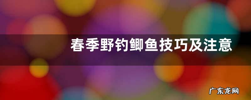 春季野钓鲫鱼技巧及注意事项，出钓时间与钓点的选择
