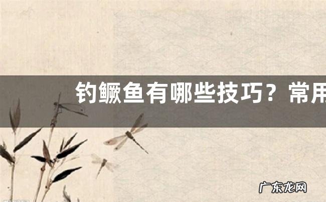 钓鳜鱼有哪些技巧?常用钓法有哪些