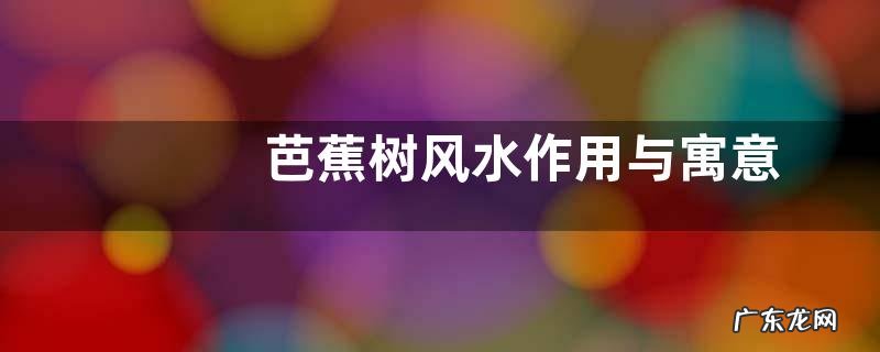 芭蕉树风水作用与寓意