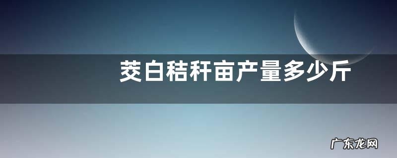 茭白秸秆亩产量多少斤