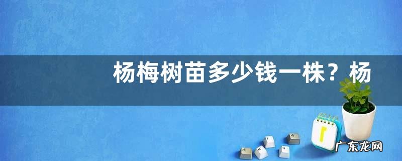 杨梅树苗多少钱一株?杨梅有哪些栽培品种