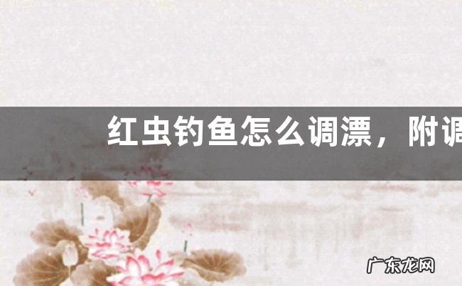 红虫钓鱼怎么调漂,附调漂注意事项