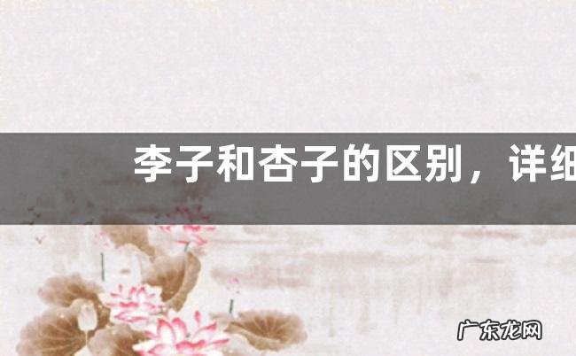 李子和杏子的区别，详细介绍