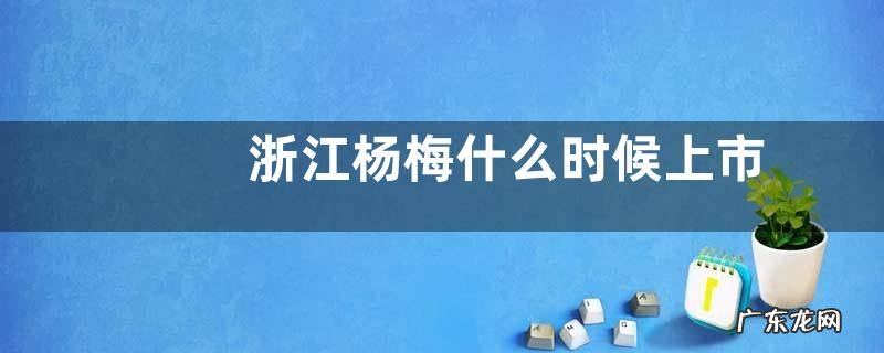 浙江杨梅什么时候上市 一般几月份成熟