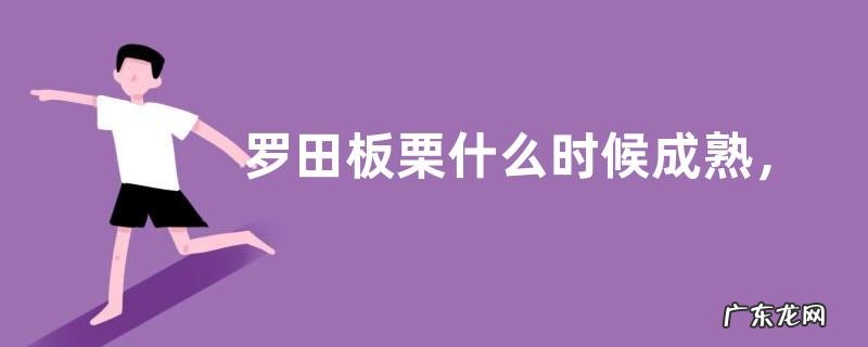 罗田板栗什么时候成熟,有哪些品种