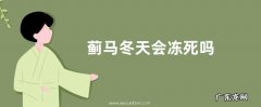 蓟马冬天会冻死吗