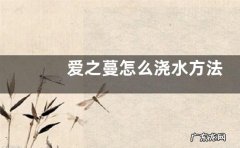 爱之蔓怎么浇水方法