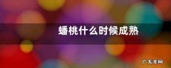 蟠桃什么时候成熟
