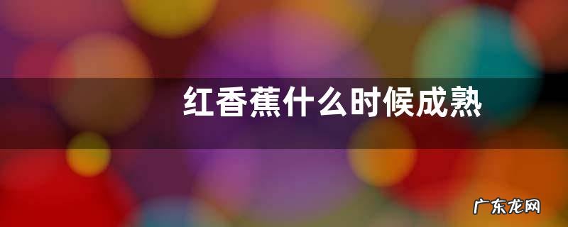 红香蕉什么时候成熟