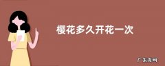 樱花多久开花一次