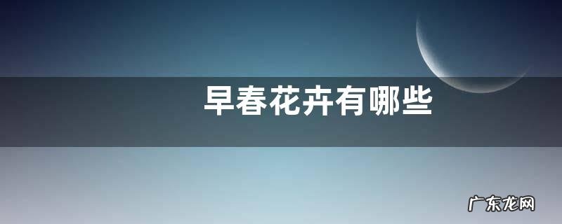 早春花卉有哪些