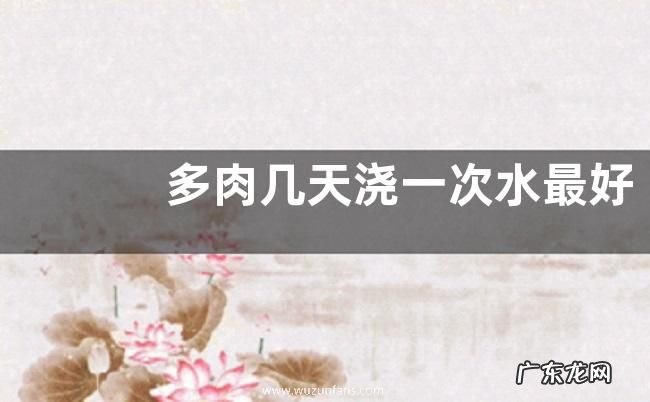 多肉几天浇一次水最好