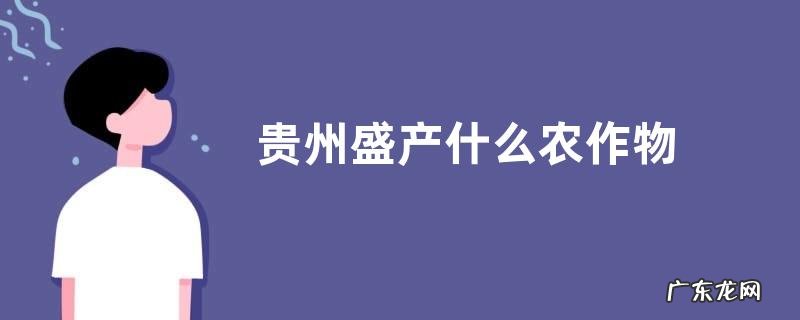 贵州盛产什么农作物