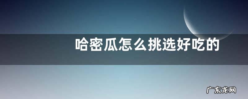 哈密瓜怎么挑选好吃的
