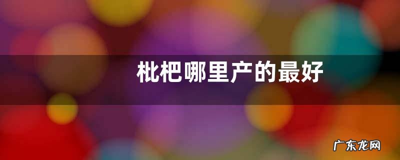 枇杷哪里产的最好