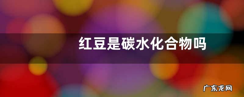 红豆是碳水化合物吗