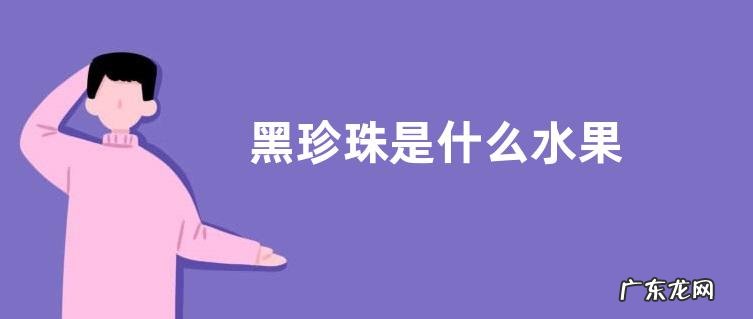 黑珍珠是什么水果
