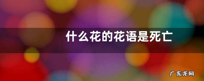 什么花的花语是死亡