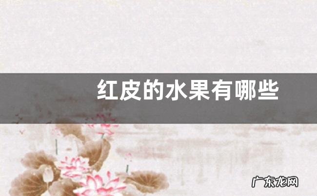 红皮的水果有哪些