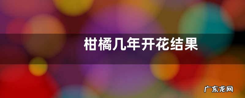 柑橘几年开花结果