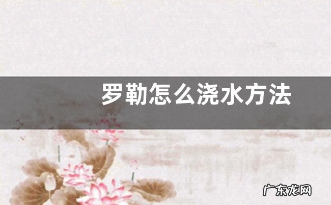 罗勒怎么浇水方法