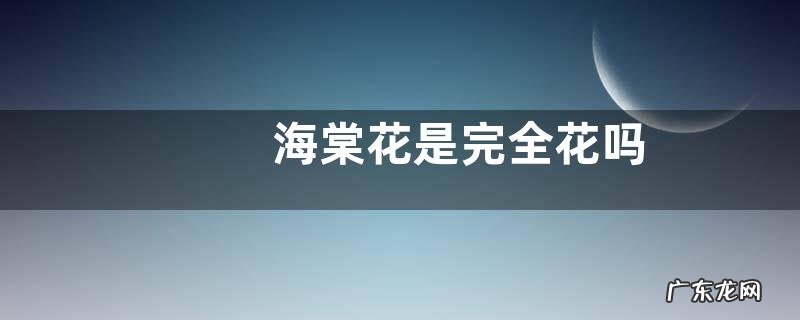 海棠花是完全花吗