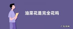 油菜花是完全花吗