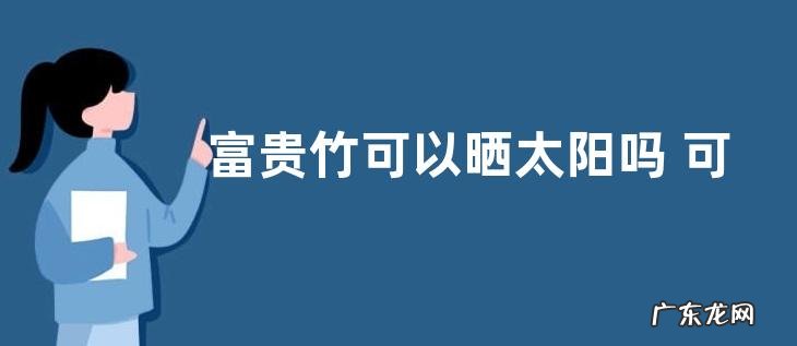富贵竹可以晒太阳吗 可以在太阳下晒吗