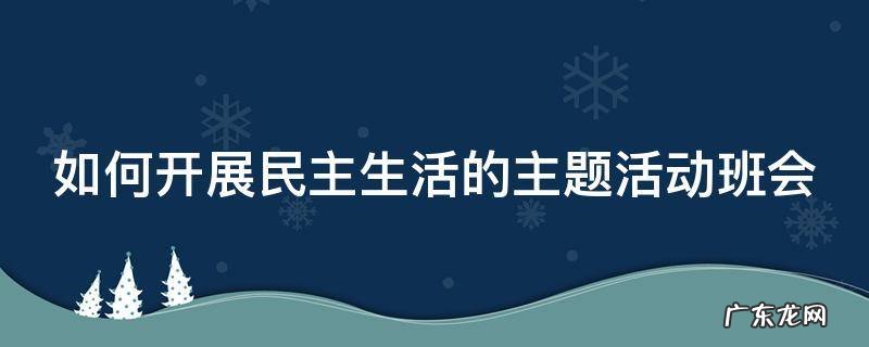 如何开展民主生活的主题活动班会