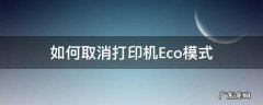 如何取消打印机Eco模式