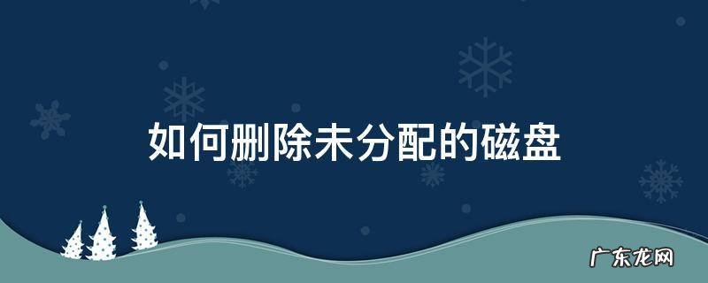 如何删除未分配的磁盘