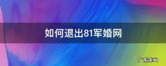 如何退出81军婚网