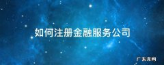 如何注册金融服务公司