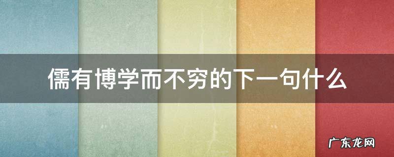 儒有博学而不穷的下一句什么