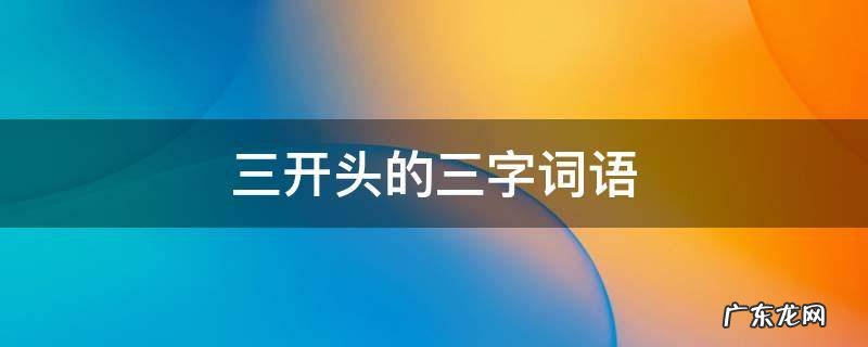 三开头的三字词语