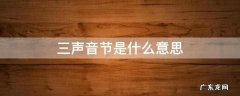 三声音节是什么意思