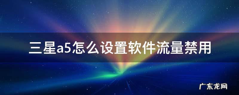 三星a5怎么设置软件流量禁用