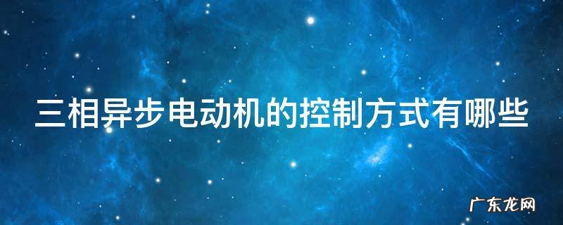 三相异步电动机的控制方式有哪些