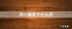 拼小圈是干什么的,拼小圈是怎么回事
