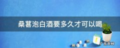 桑葚泡白酒要多久才可以喝
