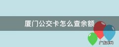 厦门公交卡怎么查余额