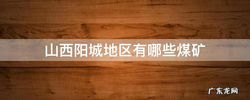 山西阳城地区有哪些煤矿