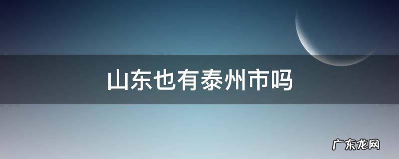 山东也有泰州市吗